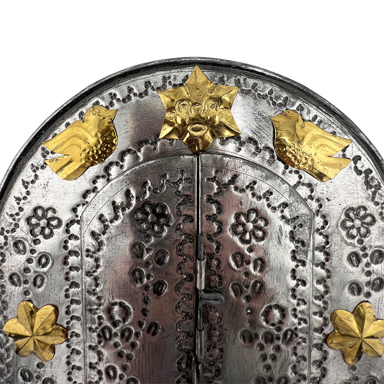 Handcrafted Mexican Tin Mirror with Opening Doors Folk Art from Santa Fe