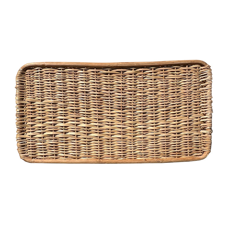 Mid-Century Handwoven Wicker Table Wine Rack or Tray — Sourced in Santa Fe