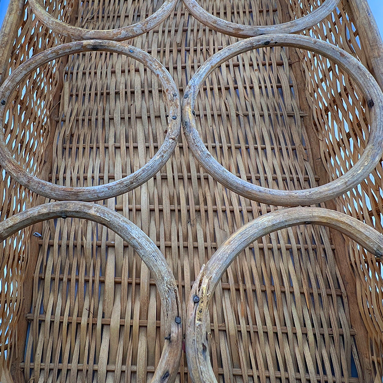 Mid-Century Handwoven Wicker Table Wine Rack or Tray — Sourced in Santa Fe