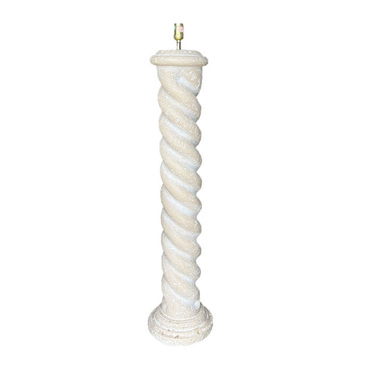 Round Plaster Postmodern Spiral Floor Lamp in Manner of Michael Taylor - 1970s