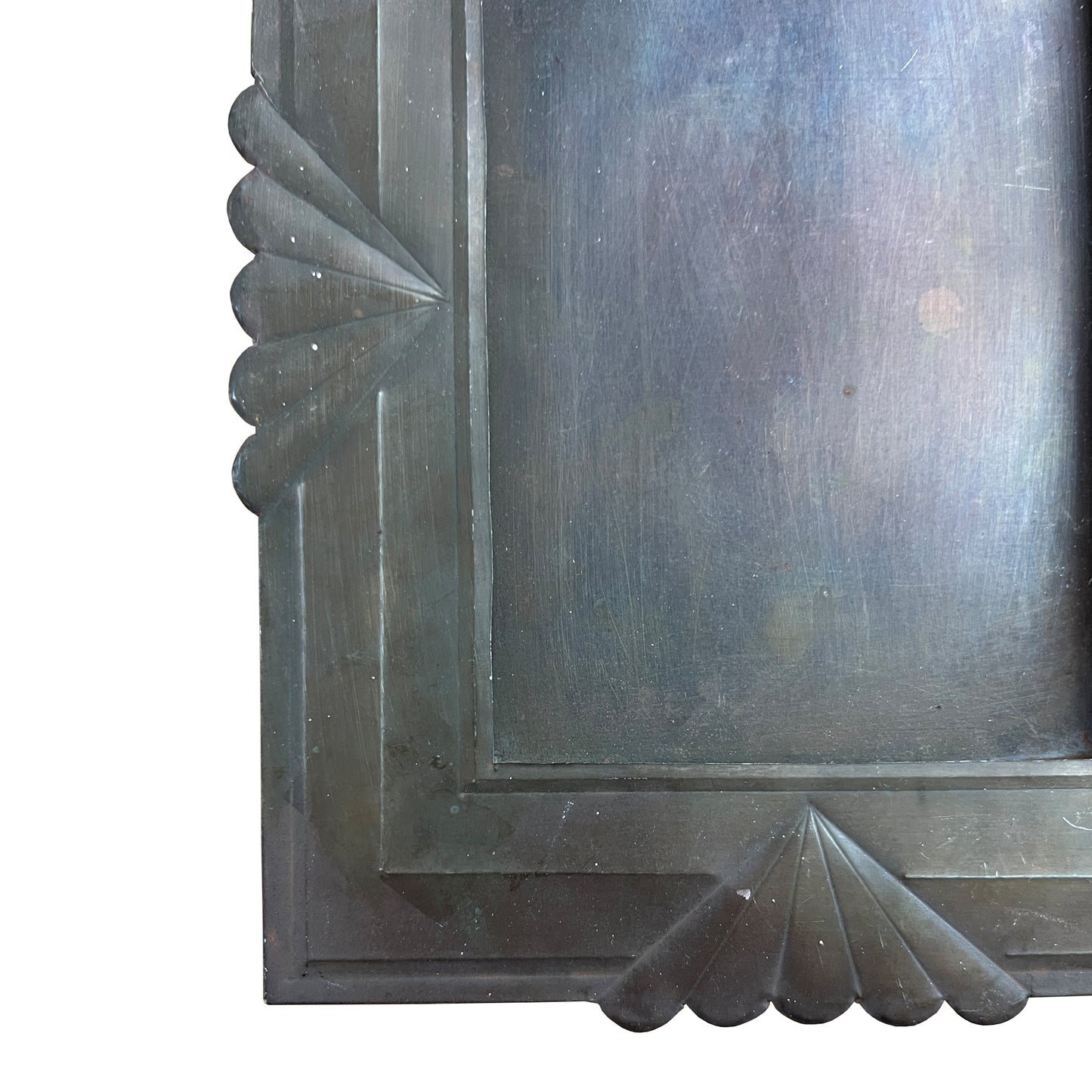 Art Deco Handcrafted Metal Picture Frame with Fan Motifs, Jonathan Parks Estate