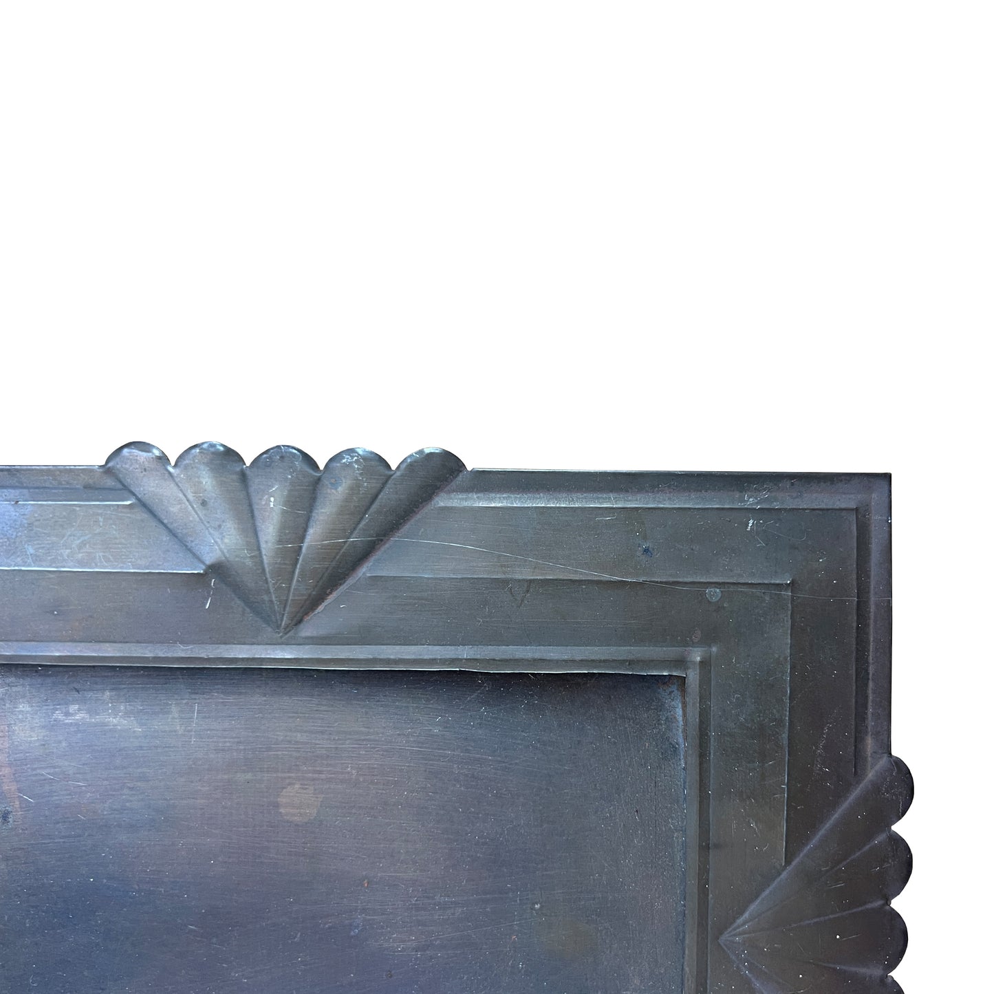 Art Deco Handcrafted Metal Picture Frame with Fan Motifs, Jonathan Parks Estate