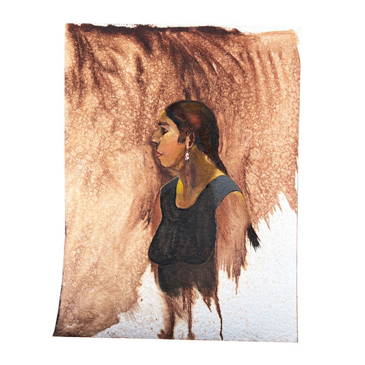 Unreleased Clair Seglem of a Native Woman with Braided Hair